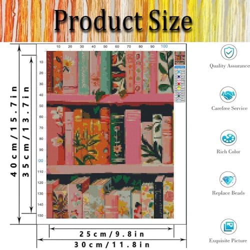 Tiwabb Pink Book Stamped Cross Stitch Kits for Adults Beginners - Image 4