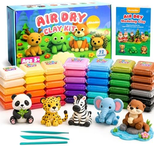 Air Dry Clay for Kids – 72 Colors Soft Modeling Clay Kit, Non-Toxic, DIY Model Art & Crafts Toys with Sculpting Tools, Paintable Craft Kit, Home Party Favors, Birthday Gift for Ages 3+ by Unknown