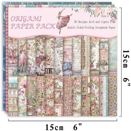 Origami Paper 50 Sheets, 6-Inch Square Double Sided Colored Craft Paper - Image 2