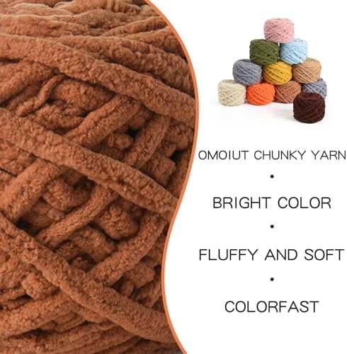 Plush Chenille Chunky Yarn 100g (49.2yd) - Fluffy Velvet Yarn Crochet for Blanket Knitting and Crocheting - Baby Yarns for Crocheting Soft - Amigurumi Yarns (Light Tan) - Image 2