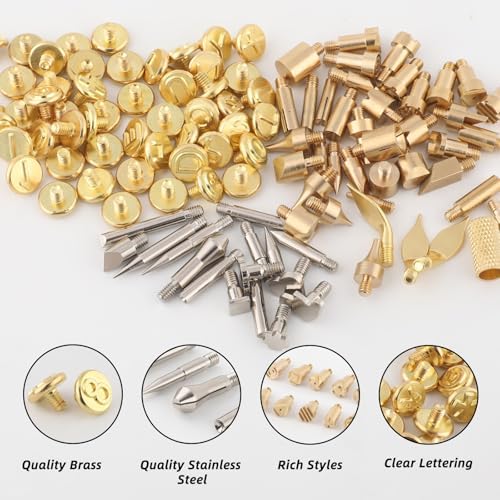 111 Pcs Wood Burning Tips and Stencils Kit,Wood Burning Letters, Numbers, Shapes and Symbols Tips for Pyrography Pen,DIY Embossing,Carving,Personalizing Crafts for Adults(Different Shape) - Image 4