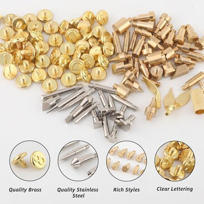 111 Pcs Wood Burning Tips and Stencils Kit,Wood Burning Letters, Numbers, Shapes and Symbols Tips for Pyrography Pen,DIY Embossing,Carving,Personalizing Crafts for Adults(Different Shape) - Image 4