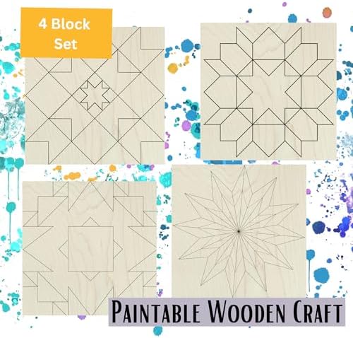 9" Barn Quilt Kit Set 4 | Patch Star, Aztec, Swoon, Starburst - Image 3