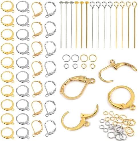 TOAOB 200pcs French Earring Hooks with Head Pins and Jump Rings by TOAOBTHEONEANDONLYBABY