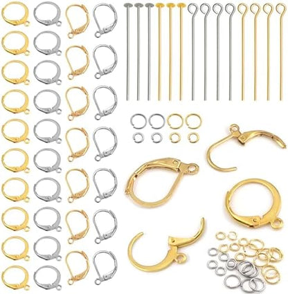 TOAOB 200pcs French Earring Hooks with Head Pins and Jump Rings by TOAOBTHEONEANDONLYBABY
