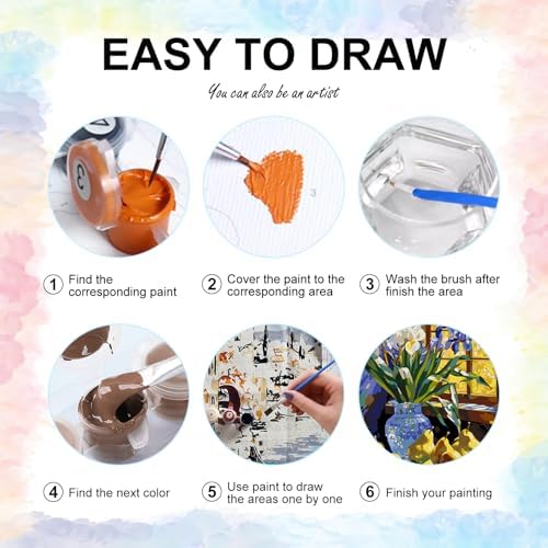 Stained Glass Flower Paint by Numbers Kit for Adults Without Frame 16x20 IN - Image 6