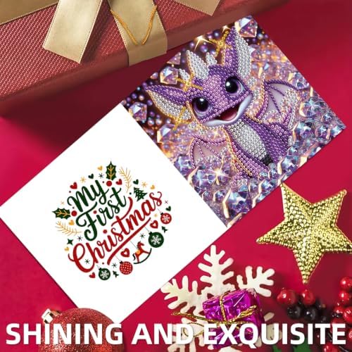6PCS Dinosaur Diamond Art Painting Greeting Cards Kit with Envelopes - 5D DIY Diamond Art Card Kits for Adults - Handcrafted Postcards for Birthday & Holiday - Image 6