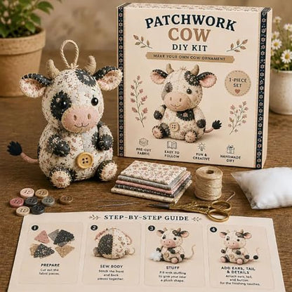 NEWFT Diys Animal Sewing Set Diys Patchwork Animal Set for Adults Beginners Precuts Floral Fabric Sewing Sets - Image 5