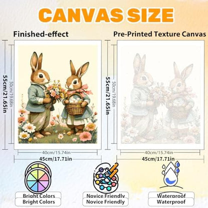 CRZMODE Easter Paint by Numbers Kit for Adults, Easter Rabbit Paint by Numbers for Adults, Acrylic Painting Crafts for Home Decor Gift (16x20inch) - Image 2