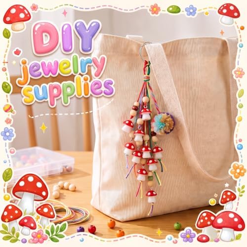 Jetec 50 Pieces DIY Mushroom Resin Charm Pendant Jewelry Finding Charm DIY Decor Making Resin for Women Bracelet Necklace Earrings Keychain Craft - Image 7