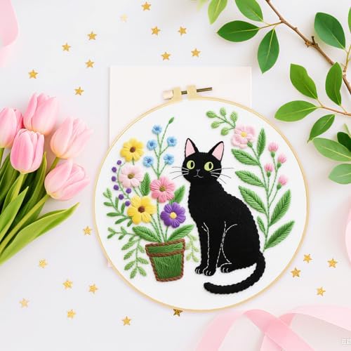 ORIGACH 4 Pcs Flower and Animal Embroidery Kit for Beginners - Image 4