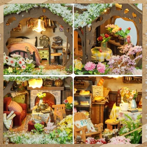 DIY Miniature House Kit for Adults with Music Box, Snowy Forest House - Image 3