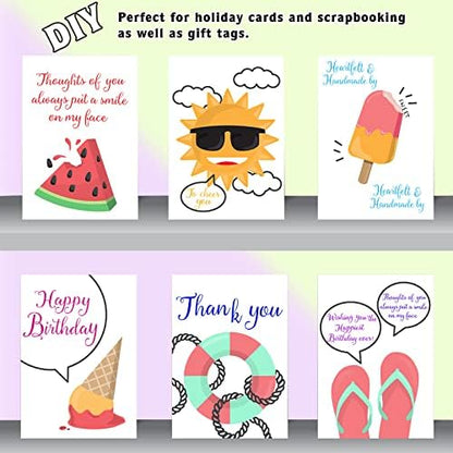 Clear Stamps for Card Making, 4 Sheets Sentiments, 3 Acrylic Blocks - Image 5