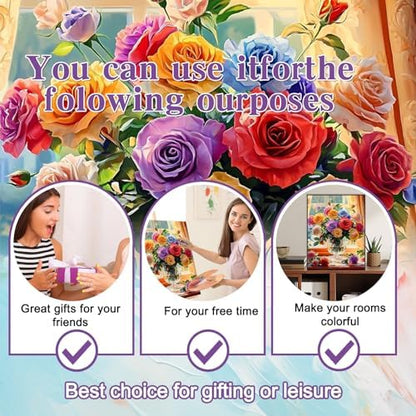 Ycydilirab Flowers Paint by Numbers Kits for Adults - Paint by Number Flowers,DIY Adults Paint by Numbers on Canvas Drawing Colorful Paintworks Artwork for Gifts and Wall Docer 16x20inch - Image 6