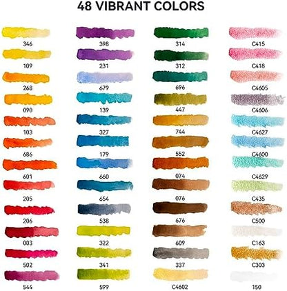 MeiLiang 48 Colors Watercolor Paint Set with Brush - Image 2