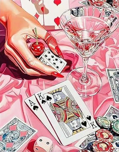 ZRIZQ Vintage Paint by Numbers Kit for Adults Beginner,Poker,16x20 by ZRIZQ