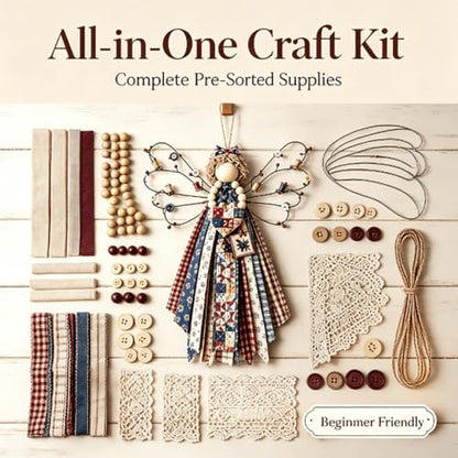 Angel Fabric Hanging DIY Kit, Macrame Angel Wall Hanging Craft Set (#03) - Image 3