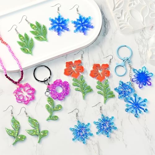 Resin Earring Mold, Set of 4 Variety Earring Casting Mold with Hole - Image 4