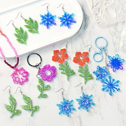 Resin Earring Mold, Set of 4 Variety Earring Casting Mold with Hole - Image 4