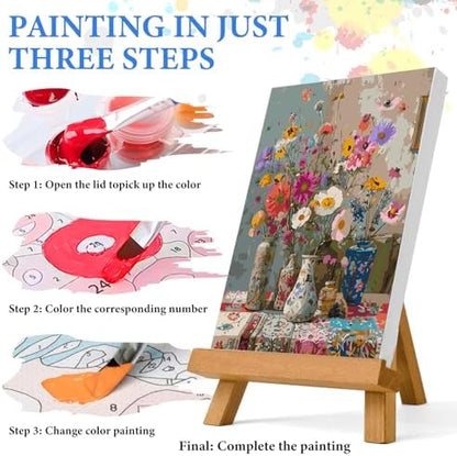 PRASIO Flowers Paint by Numbers Kit for Adults Beginner 16x20 Inch - Image 5