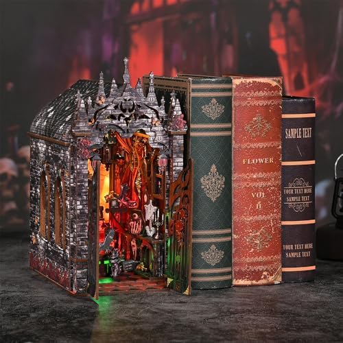 3D Wooden Dark Castle Puzzle, Handmade Mechanical Model, 210 Pieces Miniature House with Light Kit, Home Decoration Ornaments, Adult Creative Gifts - Image 5