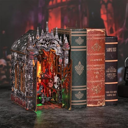 3D Wooden Dark Castle Puzzle, Handmade Mechanical Model, 210 Pieces Miniature House with Light Kit, Home Decoration Ornaments, Adult Creative Gifts - Image 5
