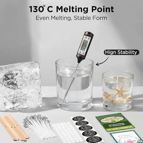 Clear Gel Wax for Candle Making - 1.1LB (500g) Transparent Jelly Candle Wax with Wicks, Wick Stickers & Holders - Non-Toxic, Unscented DIY Gel Wax for Beginners & Crafters - Image 4