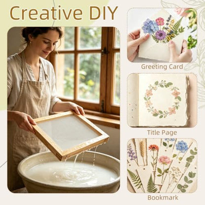 Erthskda Set of 4 Paper Making Screen Kit, Wooden Mould and Deckle Set - Image 4