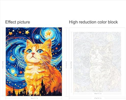 Paint by Numbers Kit for Adults,Cat Paint by Numbers Animals,16x20 lnch - Image 2