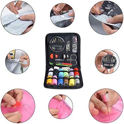 Sewing Kit,Zipper Portable Mini Sewing Kits for Adults,Traveler, Beginner, Emergency,Family Repair,Sewing Supplies with 12 Color Thread,Scissors,Needles,Tape Measure and Other Accessories - Image 4