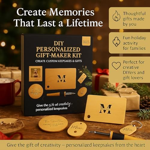DIY Woodburning Gift-Maker Kit — Screen-Free Holiday Break Activity (Ages 12+) — Personalize Cutting Board, Coasters, Keychains & Frame — Tool, Tips, Instructions, Wood Blanks Included - Image 2