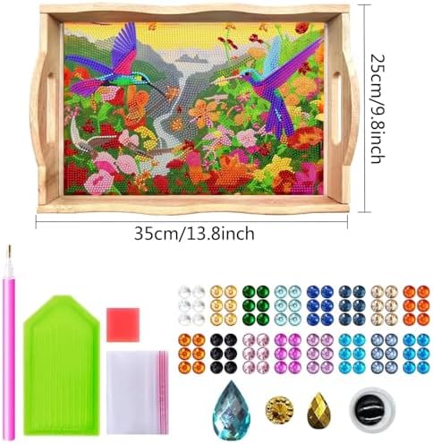 DOTSOPS 5D Diamond Art Kits for Adults Wooden Serving Tray with Handle - Image 2