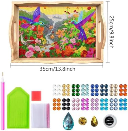 DOTSOPS 5D Diamond Art Kits for Adults Wooden Serving Tray with Handle - Image 2