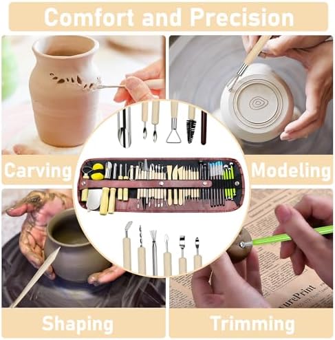 42 Pcs Pottery Tools Kit | Clay Sculpting Tools | Pottery Enthusiast Gifts - Image 6