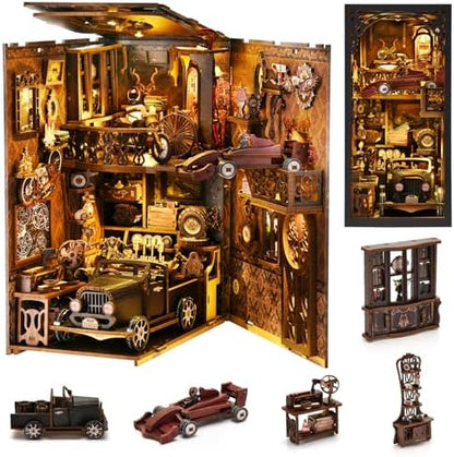 TOYQI Book Nook Kit for Adult, DIY Miniature Dollhouse Kit, Car Models by TOYQI