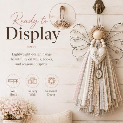 JMHKKUJ Angel Fabric Hanging DIY Kit, Macrame Wall Weaving Craft - Image 6