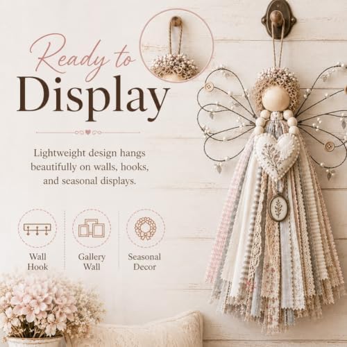 JMHKKUJ Angel Fabric Hanging DIY Kit, Macrame Wall Weaving Craft - Image 6