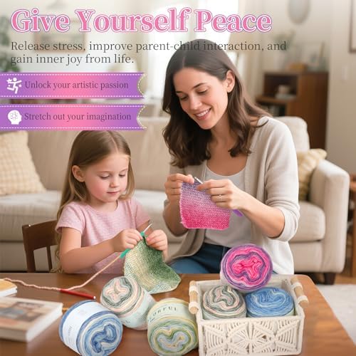 Aeelike Cake Yarn for Crocheting, Soft Ombre Crochet Yarn, Lotus Purple - Image 5
