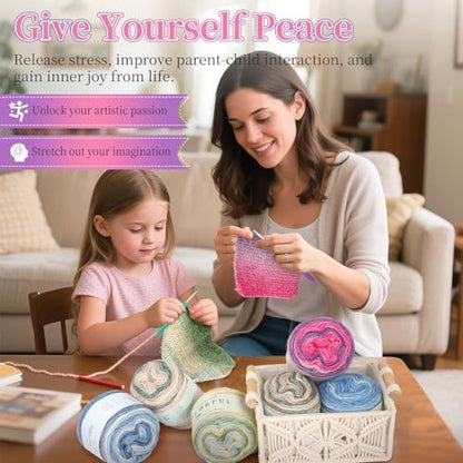 Aeelike Cake Yarn for Crocheting, Soft Ombre Crochet Yarn, Lotus Purple - Image 5