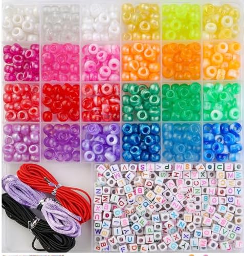 6380 PCS Jewelry Making Kit for Girls Ages 6-12 – nikkiGuo Seed Beads Clay Beads UV Color Changing Glow in the Dark Pony Beads Letter Beads Charms Tools Gift Box Bracelet Making Kit for Kids Teens - Image 5