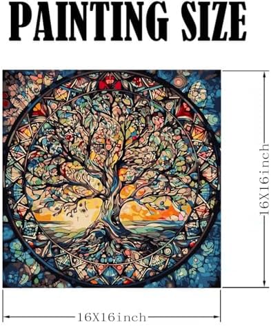 GEMOUJ Paint by Numbers Kits for Adult, Tree of Life Paint by Numbers Kit for Adults Beginners, DIY Tree Acrylic Painting on Canvas for Adult, Home Wall Decor 16 x 16 inch - Image 6