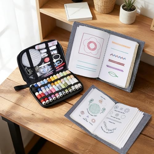86-Piece Complete Sewing Kit + Illustrated Guide to 106 Embroidery Stitches | DIY Embroidery Kit: A One-Stop Starter Kit to Take You from Beginner to Expert [Portable Embroidery Workshop] - Image 6