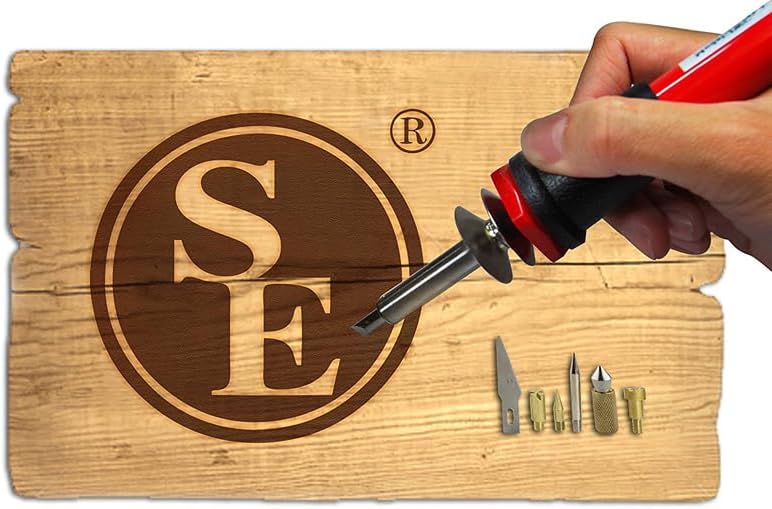 SE 9-Piece Wood Burning Pen Set - Interchangeable Tips, UL Approved, 25W - Ideal for Crafting, Soldering, Melthing, Cutting - WP30 - Image 3