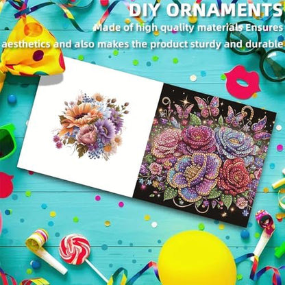 Diamond Art Cards with Envelopes–6PCS DIY Diamond Painting Greeting Cards Kit | Card Making Kit with Bling for Adults & Beginners | Birthday,Holiday & Thank You Cards (Rose Flower) - Image 7
