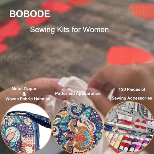 130 PCS Paisley Printing Sewing Kit with All Sewing Supplies Accessories - Image 4