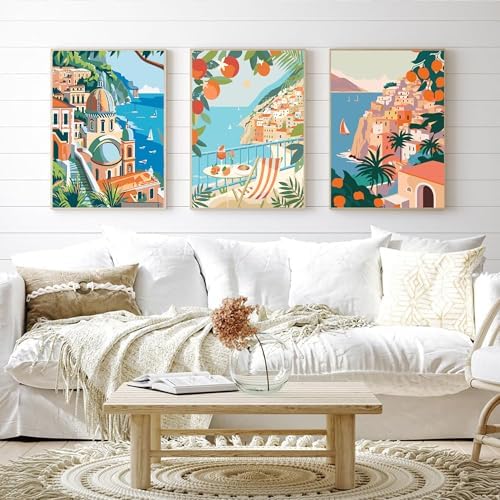 cupmod 6 Packs Scenery-Cityscape Paint by Numbers Kit for Adults,DIY Watercolor Acrylic Oil Painting Landscape Paint by Numbers Kits on Canvas,Adults Paint by Numbers Kits for Home Decor 9.8x12.8inch - Image 5