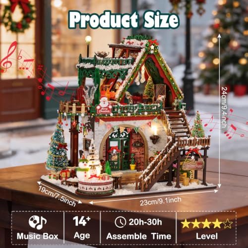Christmas Miniature House Kit for Adults with Music Box & LED - Image 2