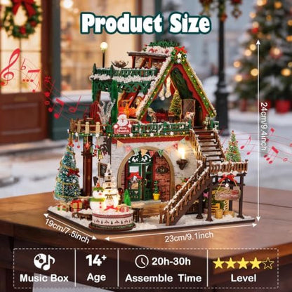 Christmas Miniature House Kit for Adults with Music Box & LED - Image 2