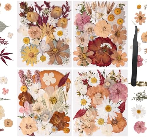 110 PCS Vintage-Colored Pressed Flowers, Colorful-d by nisetten