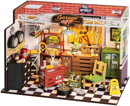ROBOTIME Miniature House Kit DIY Mini Garage Workshop Tiny Model House Building Kit with LED Decorative Craft for Adults Hobby Gift by ROBOTIMEBuildingThingstoLife